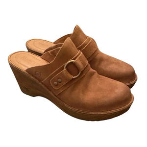 Born Women's Nola Suede Leather Platform Clogs